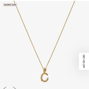 ADORNMONDE Casper C 18 k gold plated sterling silver, crystal